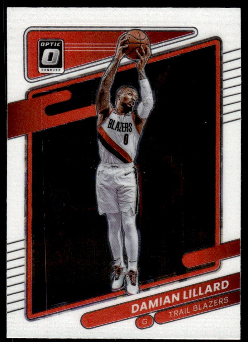 2021-22 Donruss Optic Basketball Card Damian Lillard Portland Trail Blazers #118