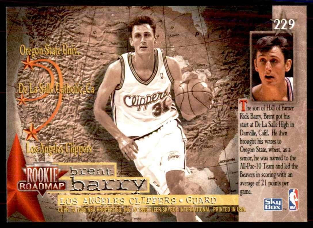 1996-97 SkyBox Brent Barry Rookie Basketball Cards #229