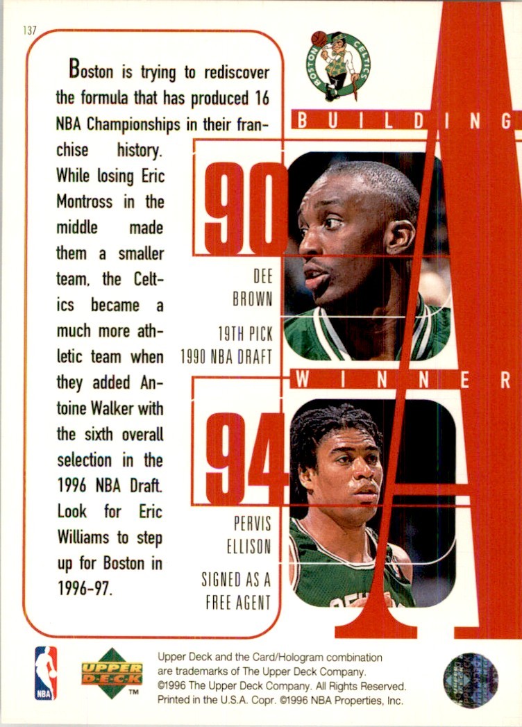 1996-97 Upper Deck Dana Barros/Dino Radja/Eric Williams/Dee Brown/Pervis Ellison