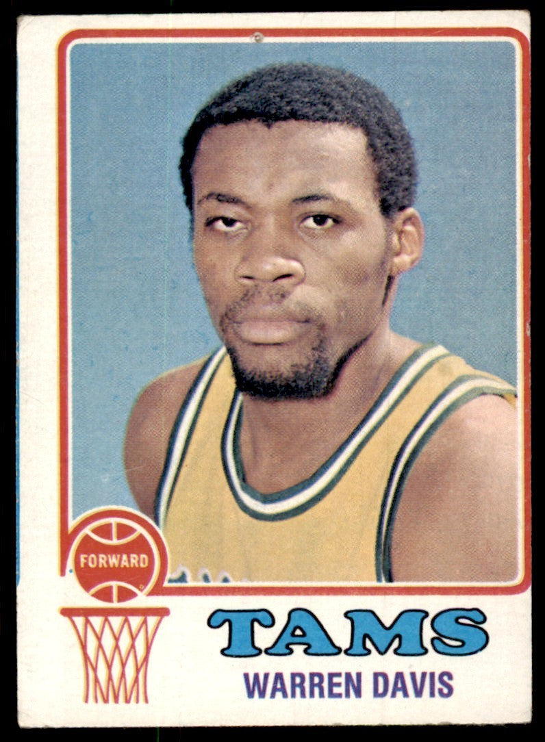 1973-74 Topps Baseball Card (Damaged) Warren Davis A Memphis Tams #229