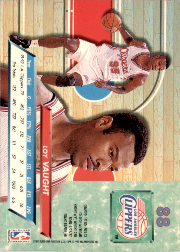 1992-93 Fleer Ultra Loy Vaught Basketball Cards #88