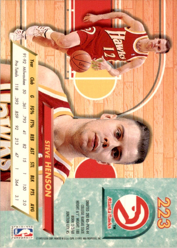 1992-93 Fleer Ultra Steve Henson Basketball Cards #223