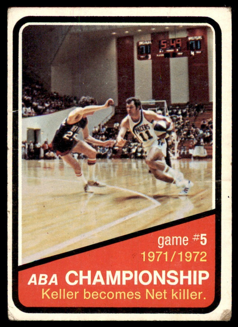 1972-73 Topps Basketball Card (Damaged) ABA Championship New York Nets/Indiana