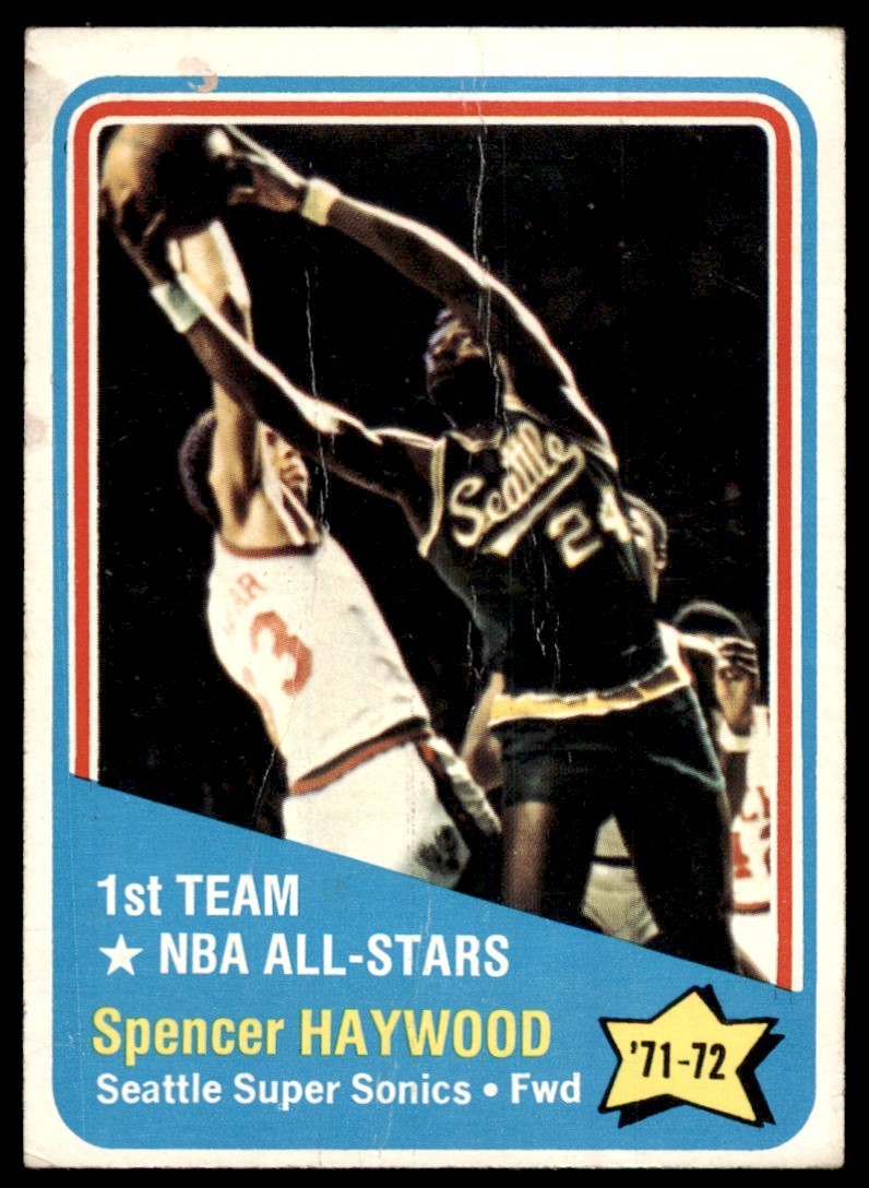 1972-73 Topps Basketball Card (Damaged) Spencer Haywood Seattle SuperSonics #162