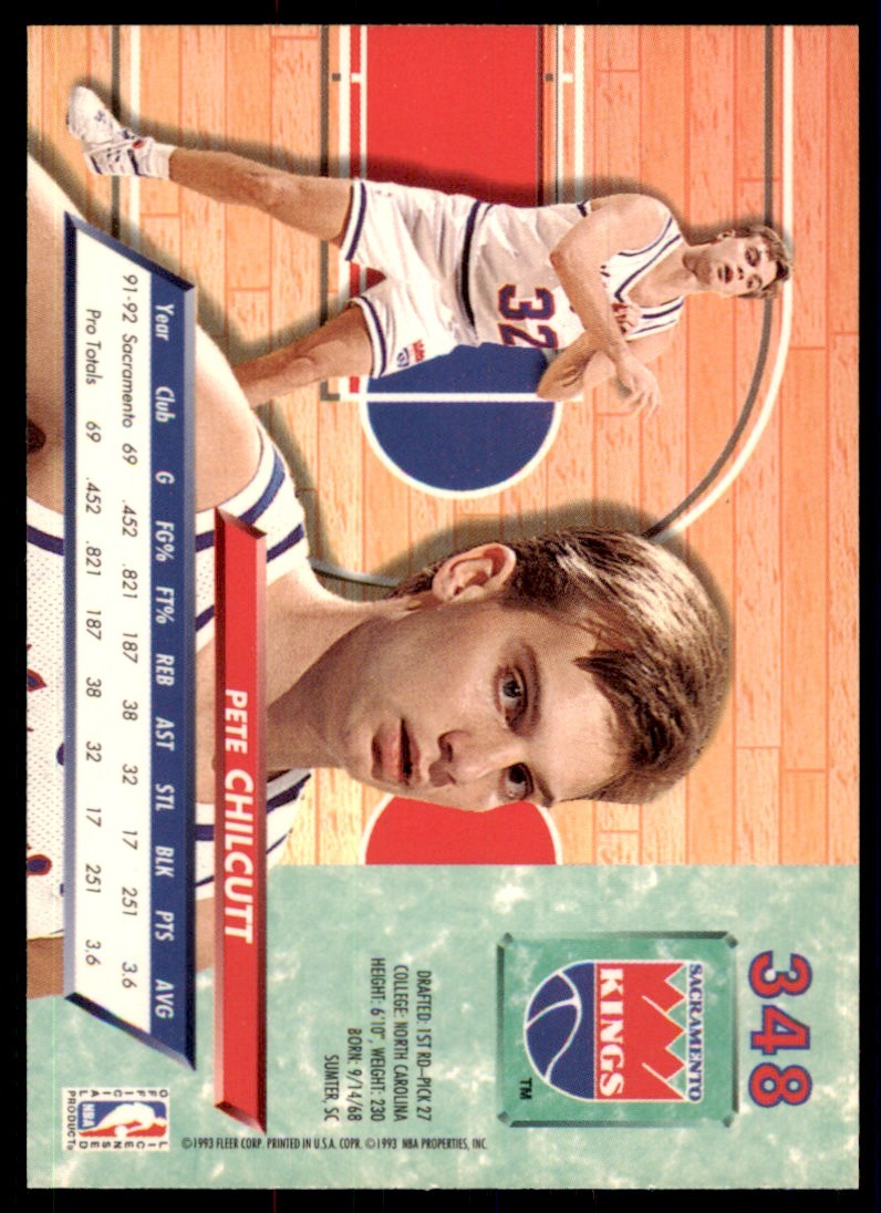 1992-93 Fleer-Ultra Pete Chilcutt Basketball Cards #348