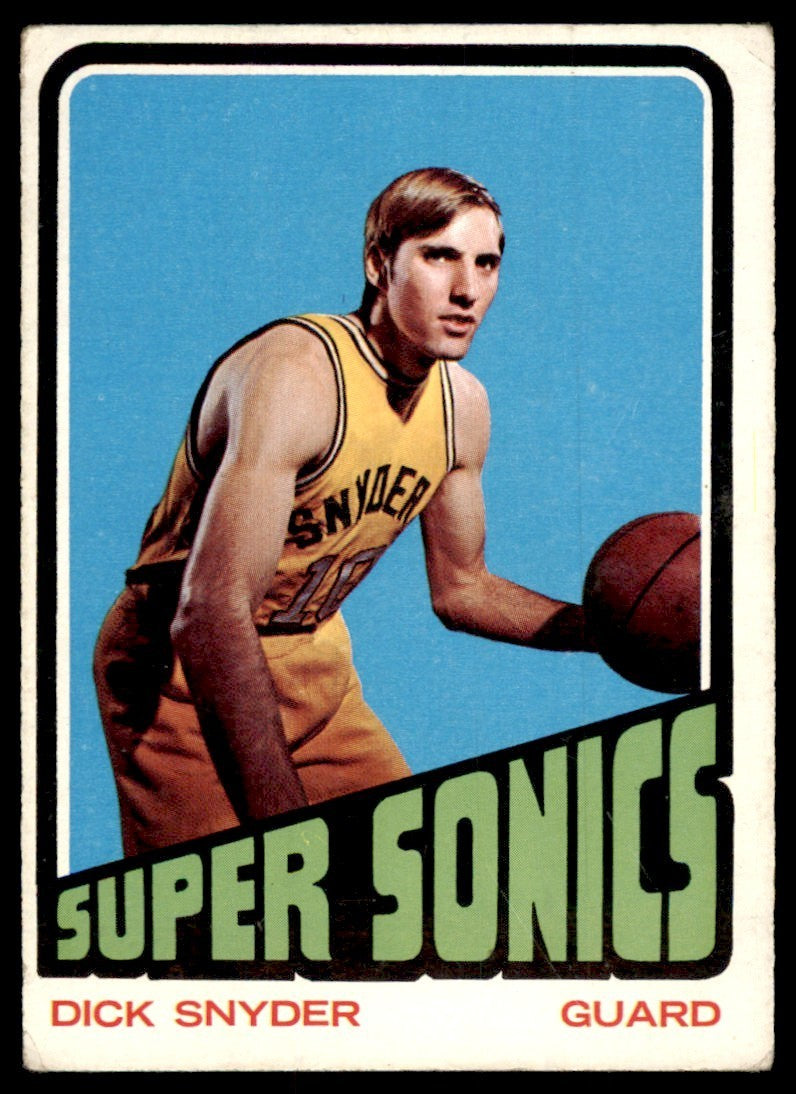 1972-73 Topps Basketball Card (Damaged) Dick Snyder Seattle SuperSonics #136