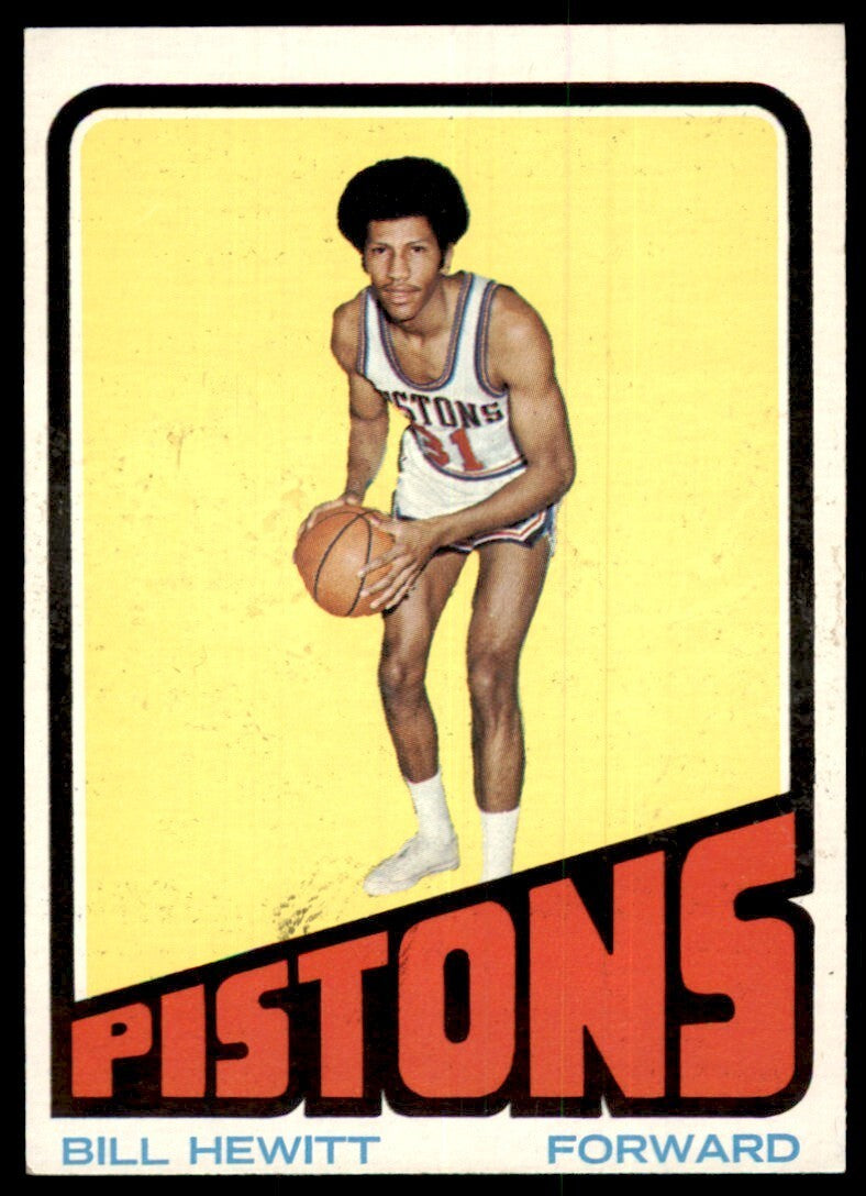 1972-73 Topps Basketball Card Bill Hewitt Detroit Pistons #107