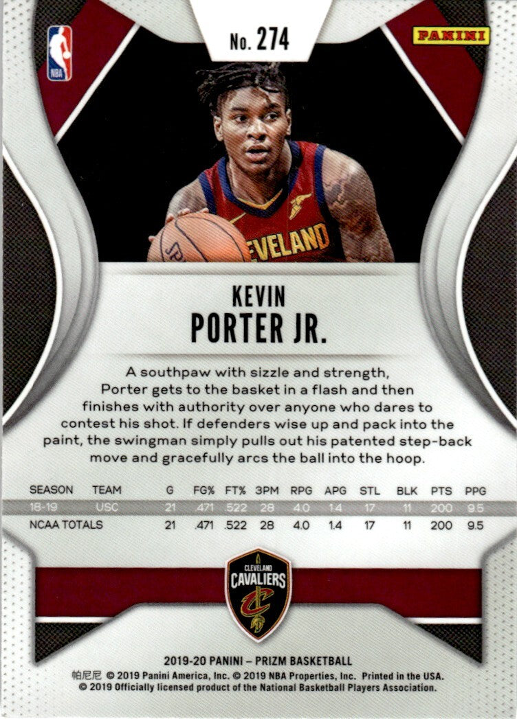 2019-20 Panini Prizm Basketball Card Kevin Porter Jr. Rookie #274