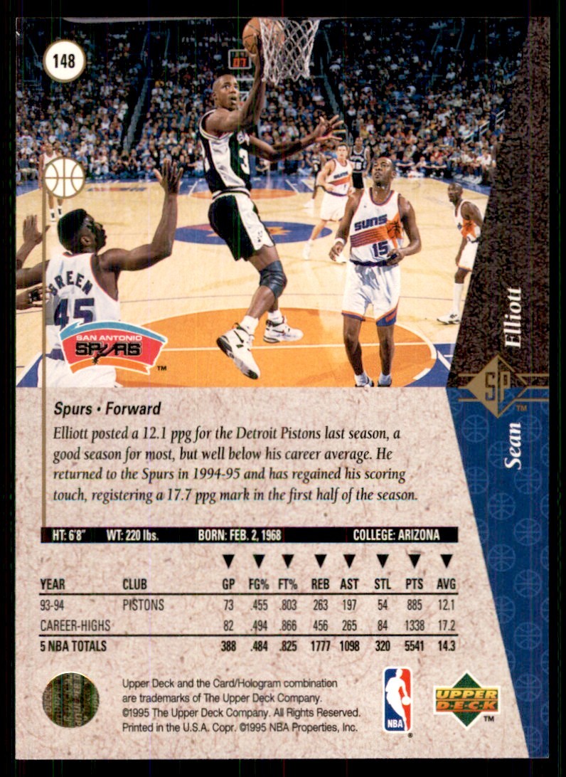 1994-95 Upper Deck SP Sean Elliott Basketball Cards #148