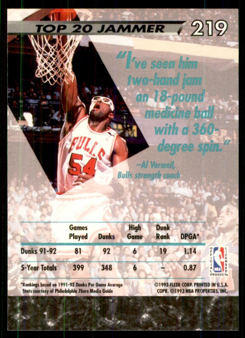 1992-93 Fleer Ultra Cards Horace Grant Basketball Cards #219