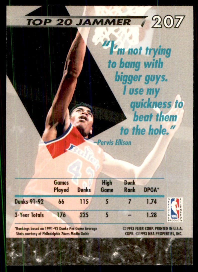 1992-93 Fleer Ultra Cards Pervis Ellison Basketball Cards #207