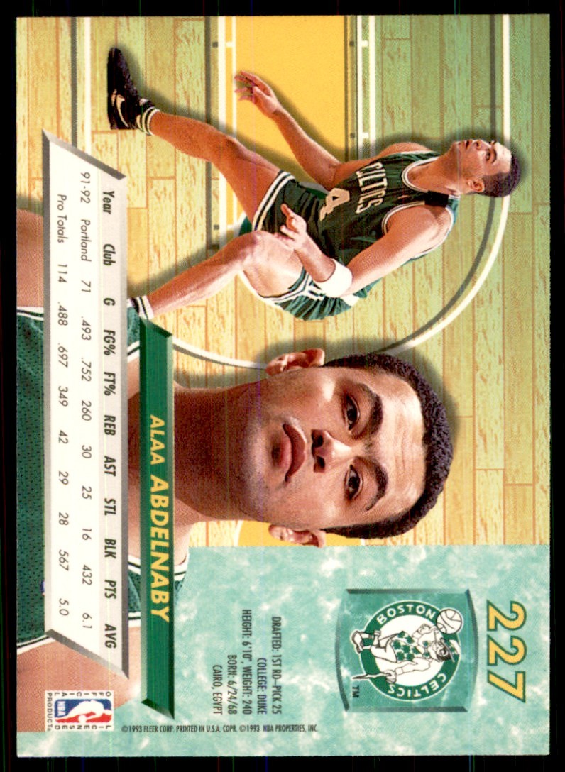 1992-93 Fleer Ultra Cards Alaa Abdelnaby Basketball Cards #227