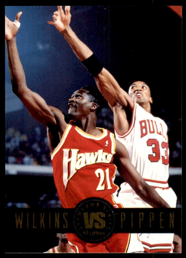 1993-94 SkyBox Basketball Card Wilkins vs Pippen #SS9