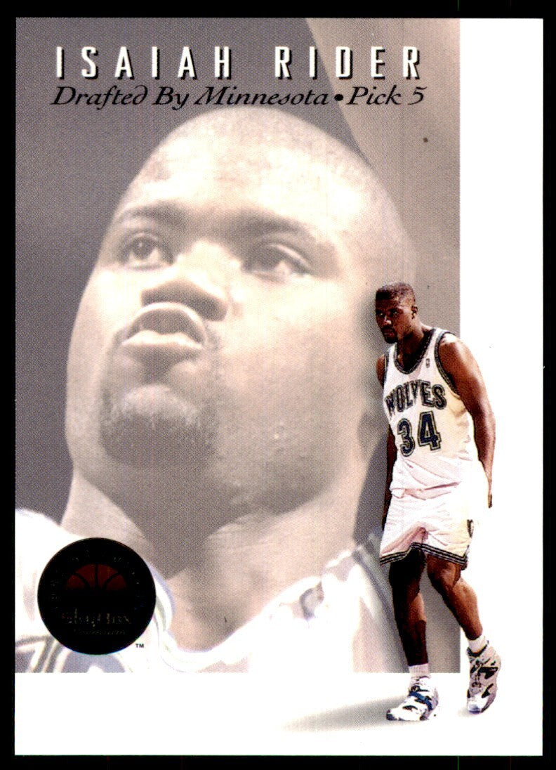 1993-94 SkyBox Basketball Card Isaiah Rider Minnesota Timberwolves #DP5