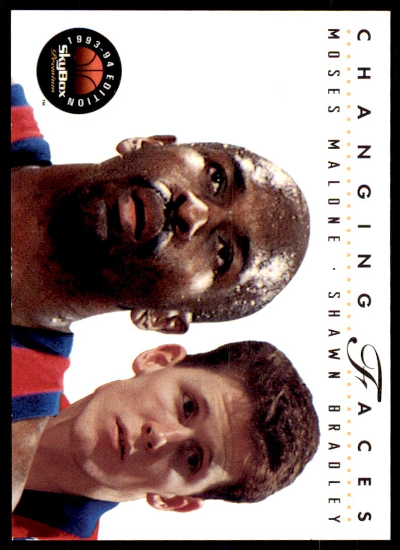 1993-94 SkyBox Basketball Card Moses Malone/Shawn Bradley Philadelphia 76ers