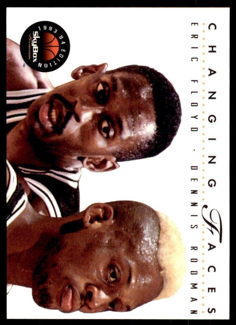 1993-94 SkyBox Basketball Card Eric Floyd/Dennis Rodman San Antonio Spurs #315