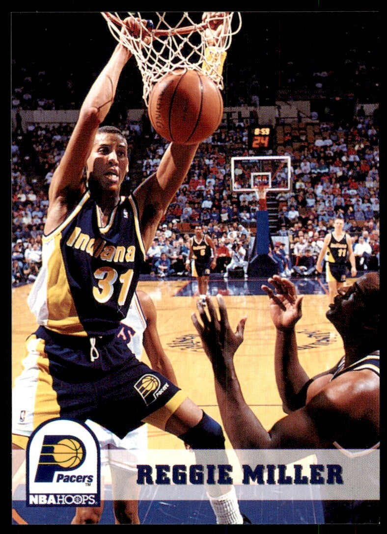 1993-94 NBA Hoops Basketball Card Reggie Miller A Indiana Pacers #87