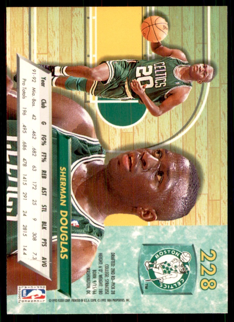 1992-93 Fleer Ultra Sherman Douglas. Basketball Cards #228