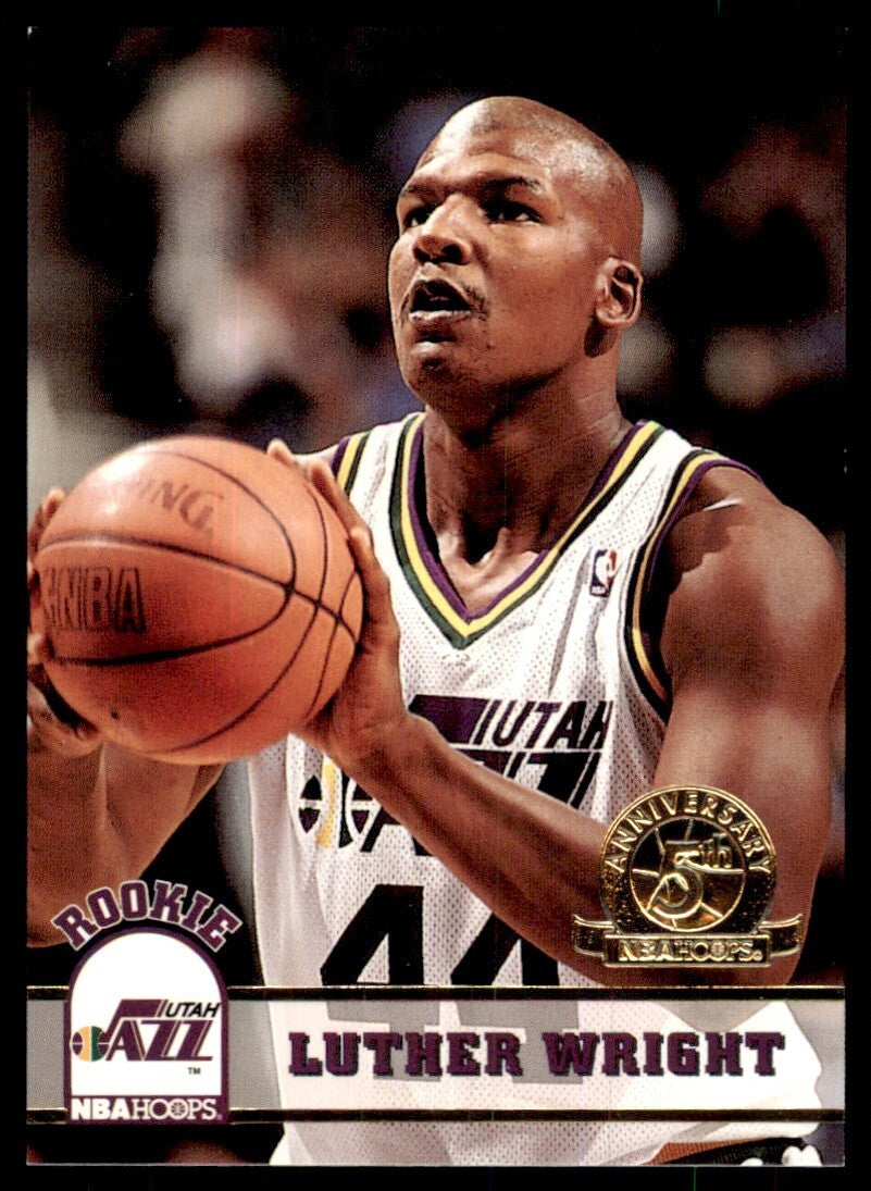 1993-94 NBA Hoops Basketball Card Luther Wright Rookie Utah Jazz #415