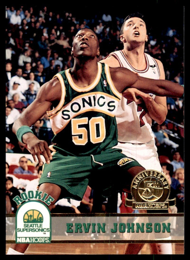 1993-94 NBA Hoops Basketball Card Ervin Johnson Seattle SuperSonics #409