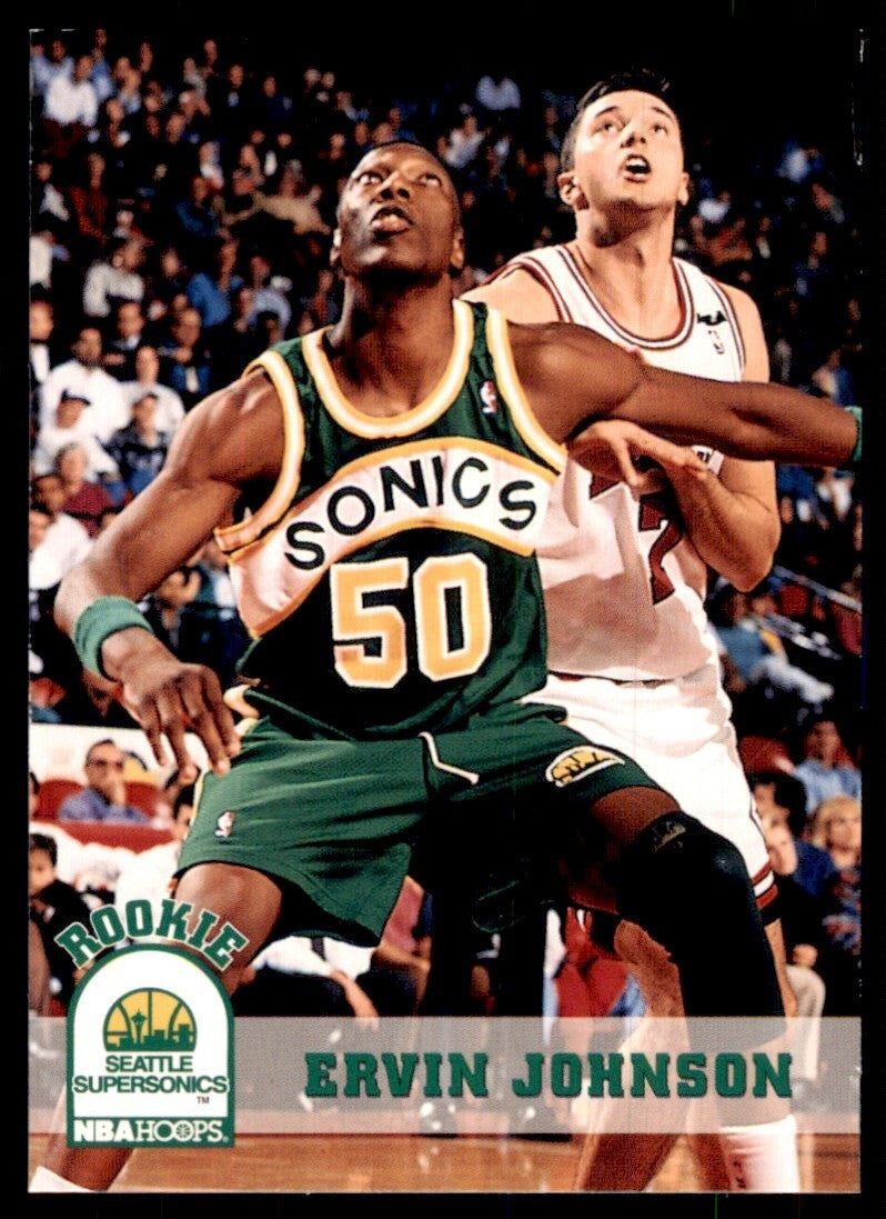 1993-94 NBA Hoops Basketball Card Ervin Johnson Rookie A Seattle SuperSonics