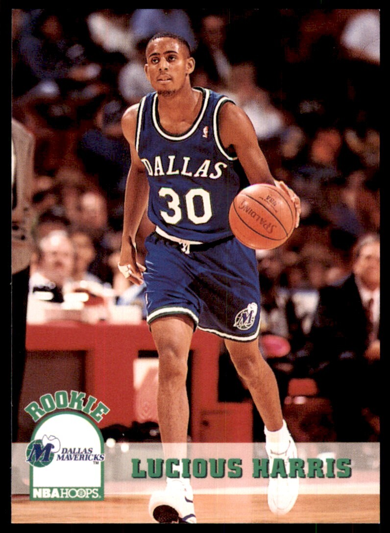 1993-94 NBA Hoops Basketball Card Lucious Harris Rookie A Dallas Mavericks #320