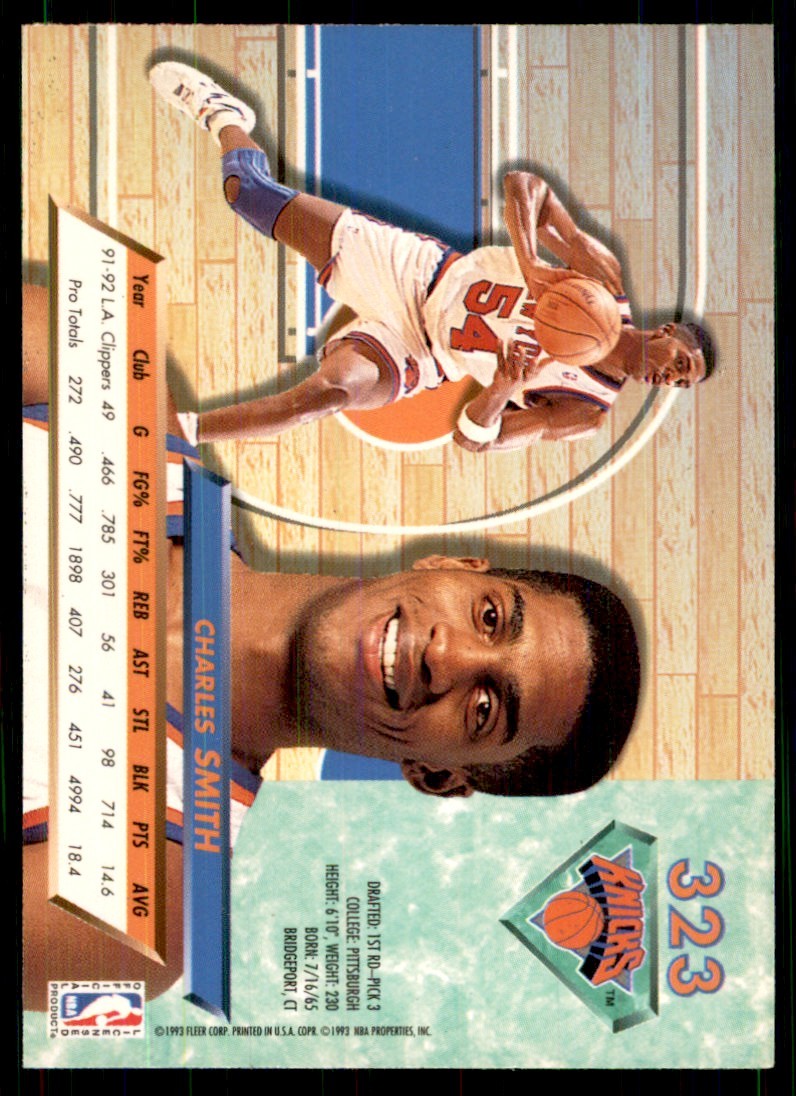 1992-93 Fleer Ultra Charles Smith (100) Basketball Cards #323