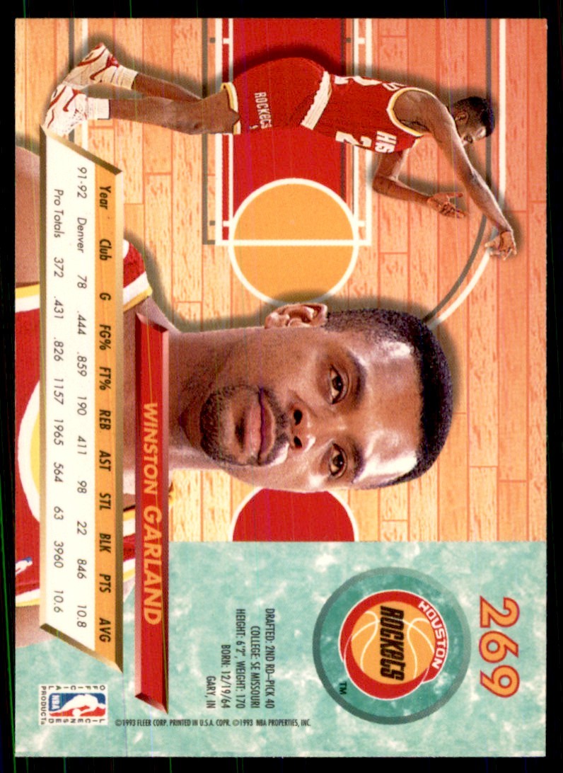1992-93 Fleer Ultra Winston Garland. (101) Basketball Cards #269