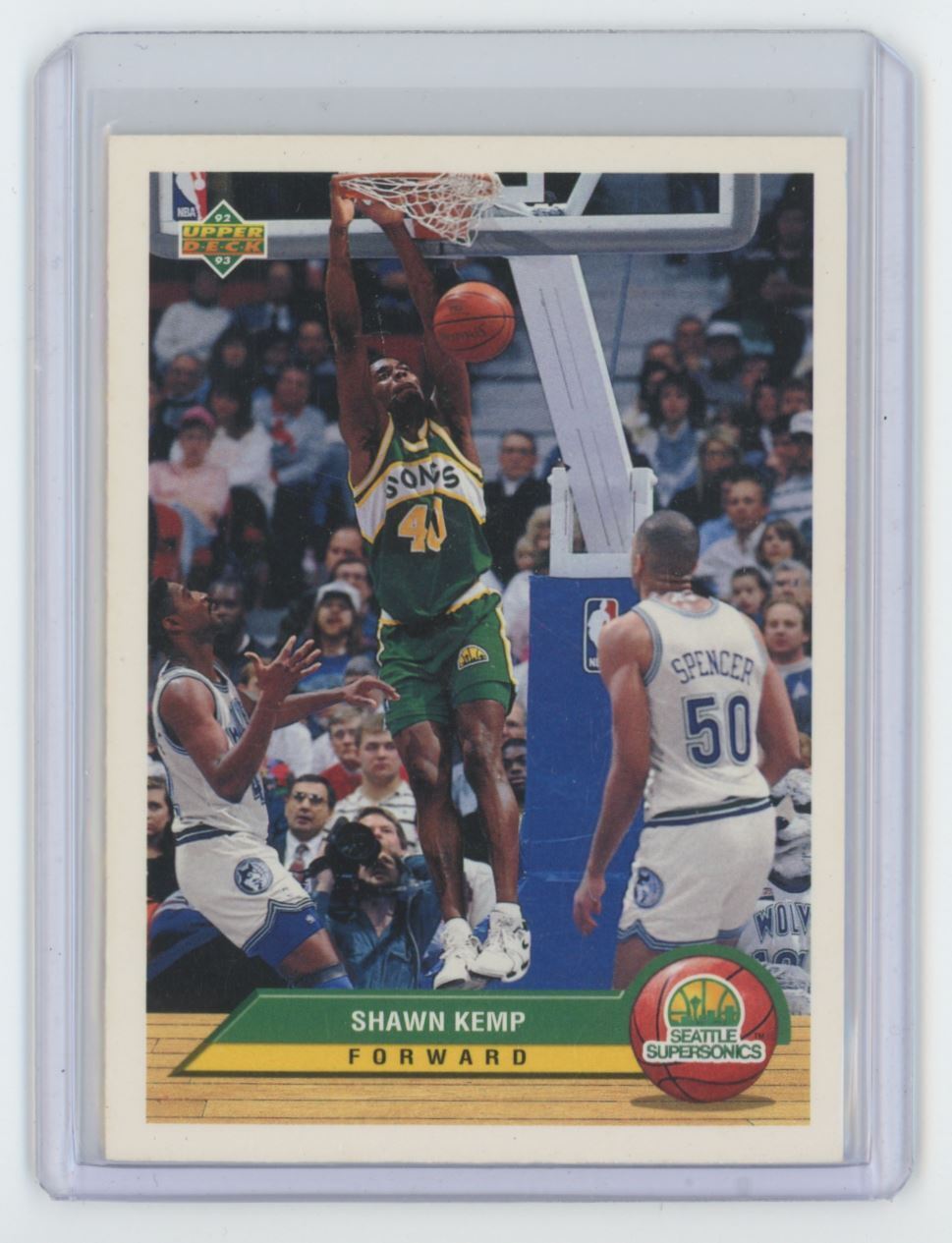 1992-93 Upper Deck McDonald's Basketball Card Shawn Kemp A Seattle Supersonics