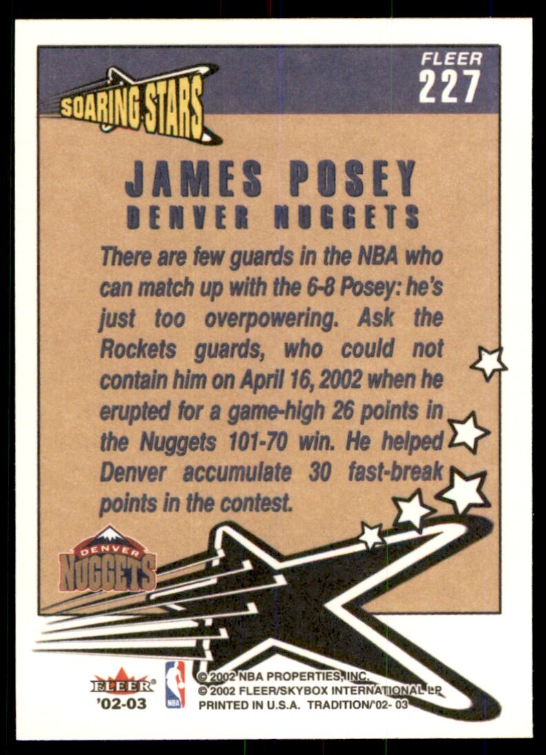 2002-03 Fleer Tradition James Posey Basketball Cards #227