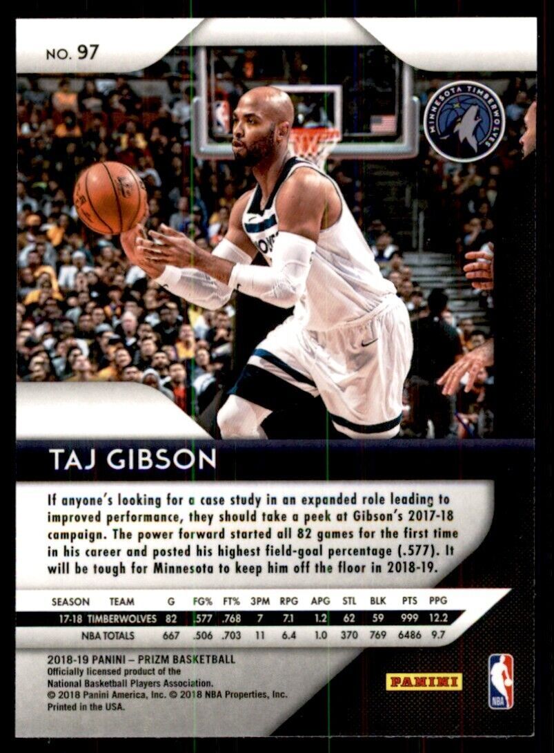2018-19 Prizm Taj Gibson Minnesota Timberwolves #97