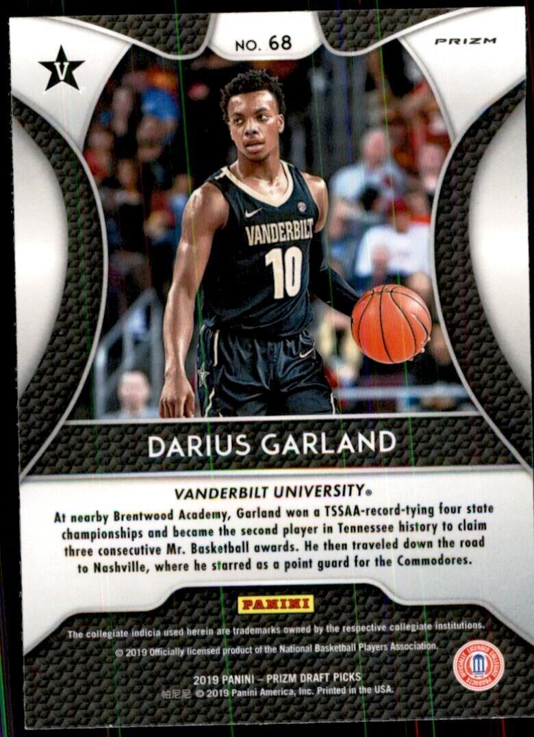 2019-20 Prizm Draft Darius Garland Basketball Cards #68