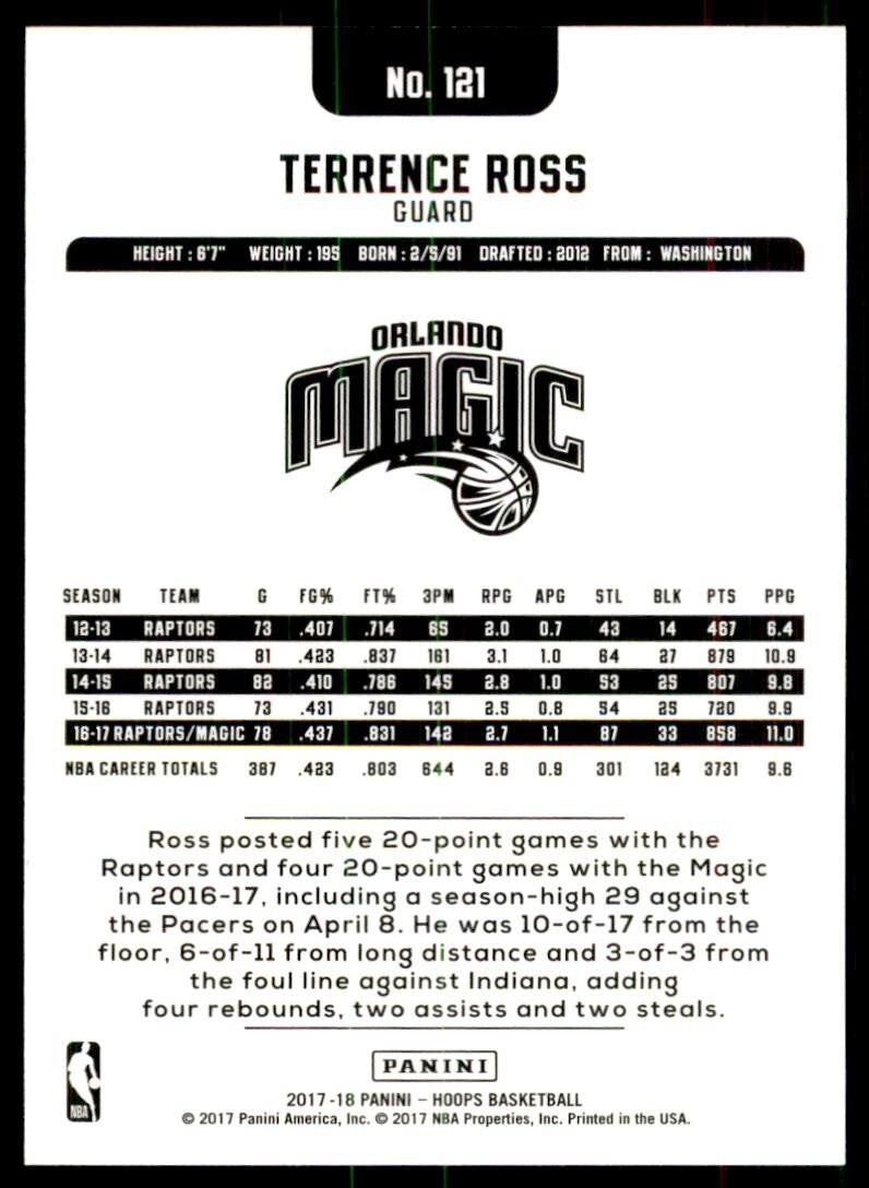 2017-18 Panini NBA Hoops Terrence Ross Basketball Cards #121