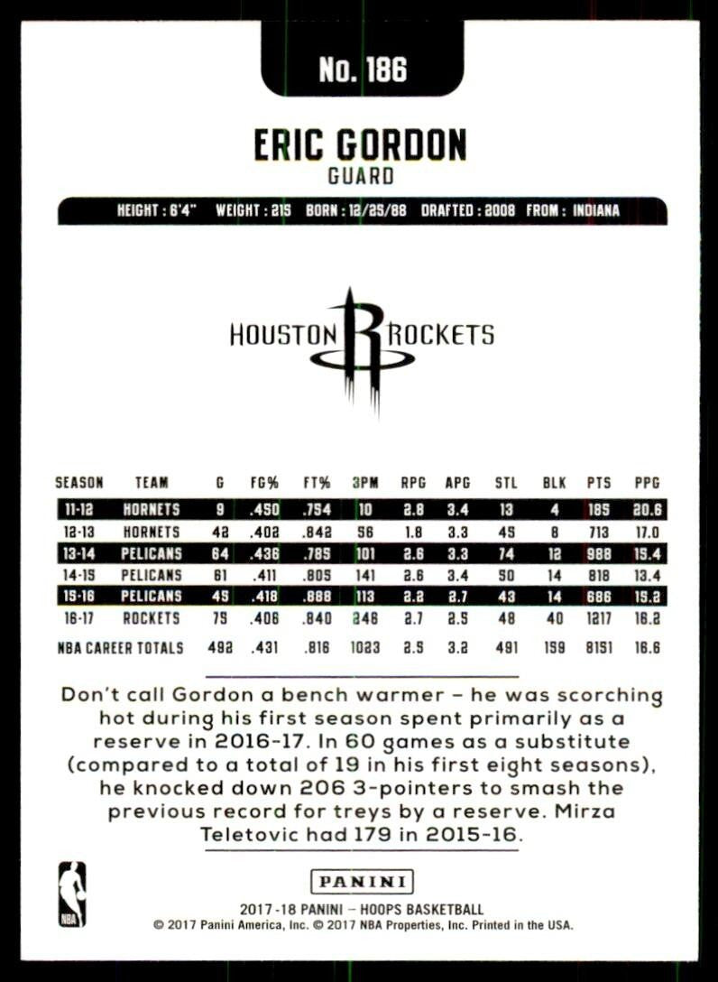 2017-18 Panini NBA Hoops Eric Gordon Basketball Cards #186