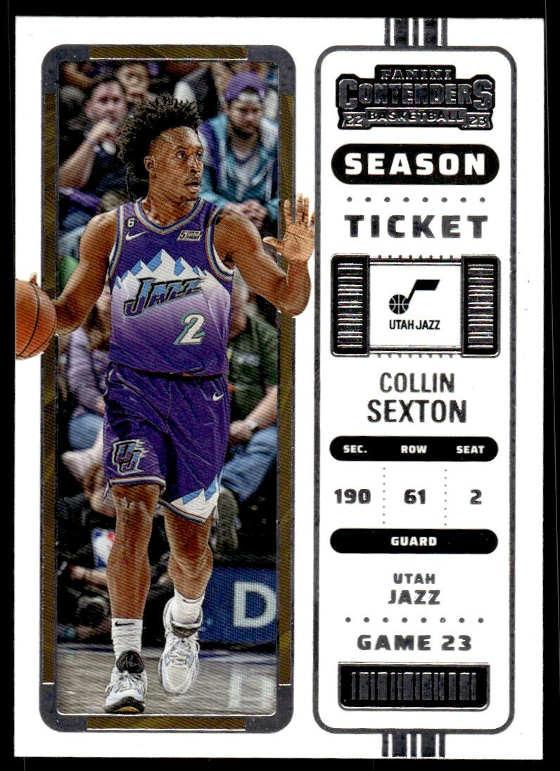 2022-23 Panini Contenders Basketball Card Collin Sexton Utah Jazz #33