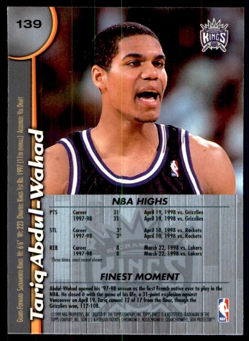 1998-99 Topps Finest W/Coating Tariq Abdul-Wahad Basketball cards #139