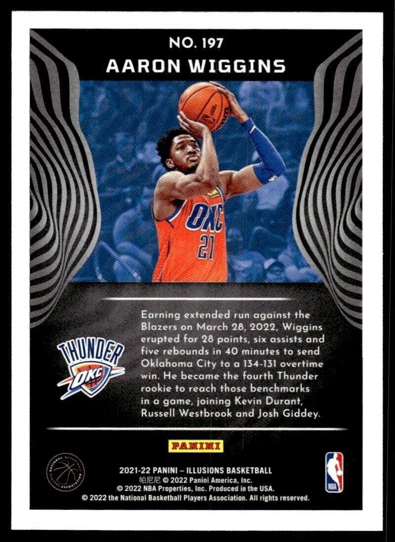 2021-22 Panini Illusions Basketball Card Aaron Wiggins Oklahoma City Thunder
