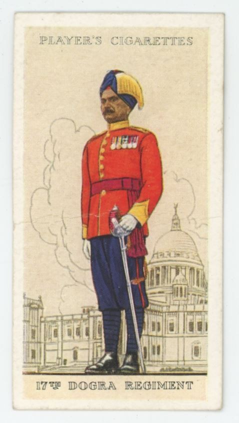 1938 Players Cigarettes Military Uniforms British Empire 17th Dogra Regiment #23
