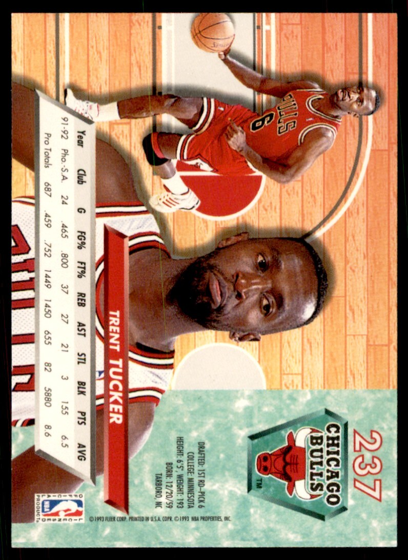 1992-93 Fleer Ultra. Trent Tucker Basketball Cards #237