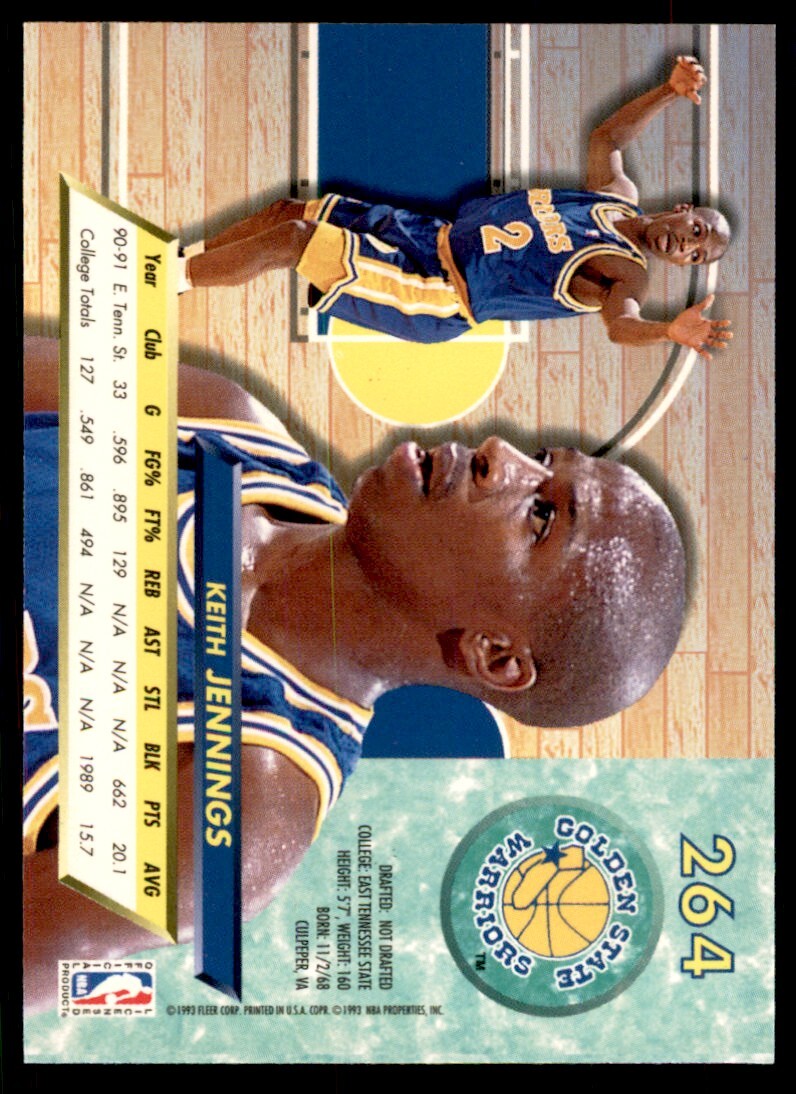 1992-93 Fleer Ultra. Keith Jennings Rookie Basketball Cards #264