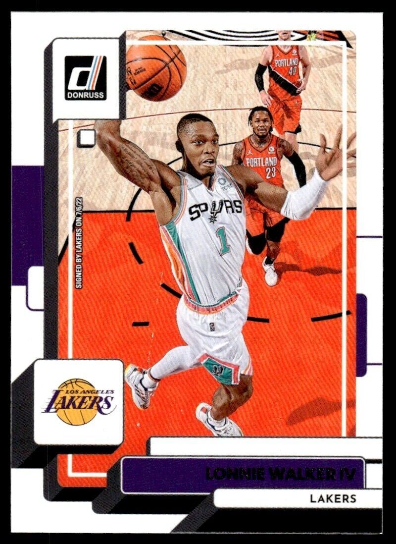 2022-23 Donruss Basketball Card Lonnie Walker IV A Los Angeles Lakers #195