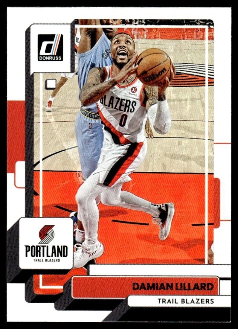 2022-23 Donruss Basketball Card Damian Lillard Portland Trail Blazers #106