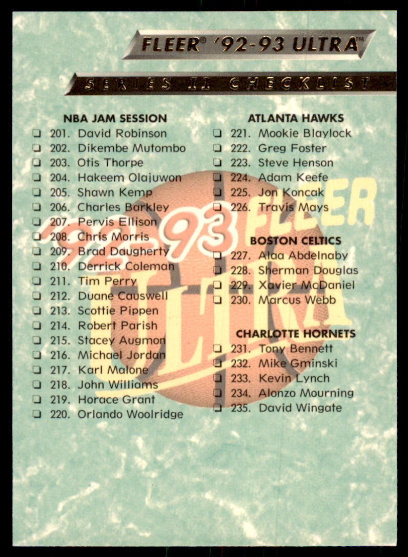1992-93 Fleer Ultra. Checklist 373 Basketball Cards. #373