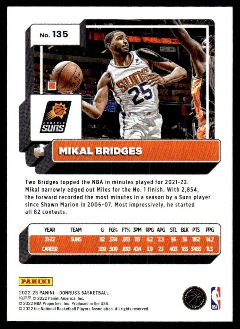 2022-23 Donruss Basketball Mikal Bridges Phoenix Suns #135