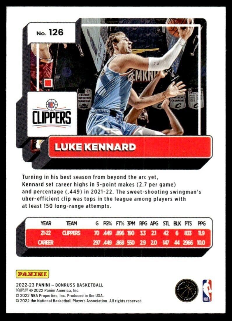 2022-23 Donruss Basketball Luke Kennard AA Los Angeles Clippers #126
