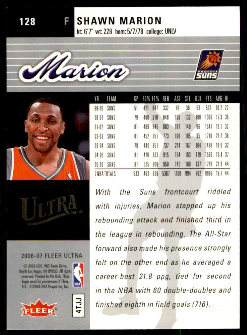 2006-07 Fleer Ultra Shawn Marion B Basketball Cards #128