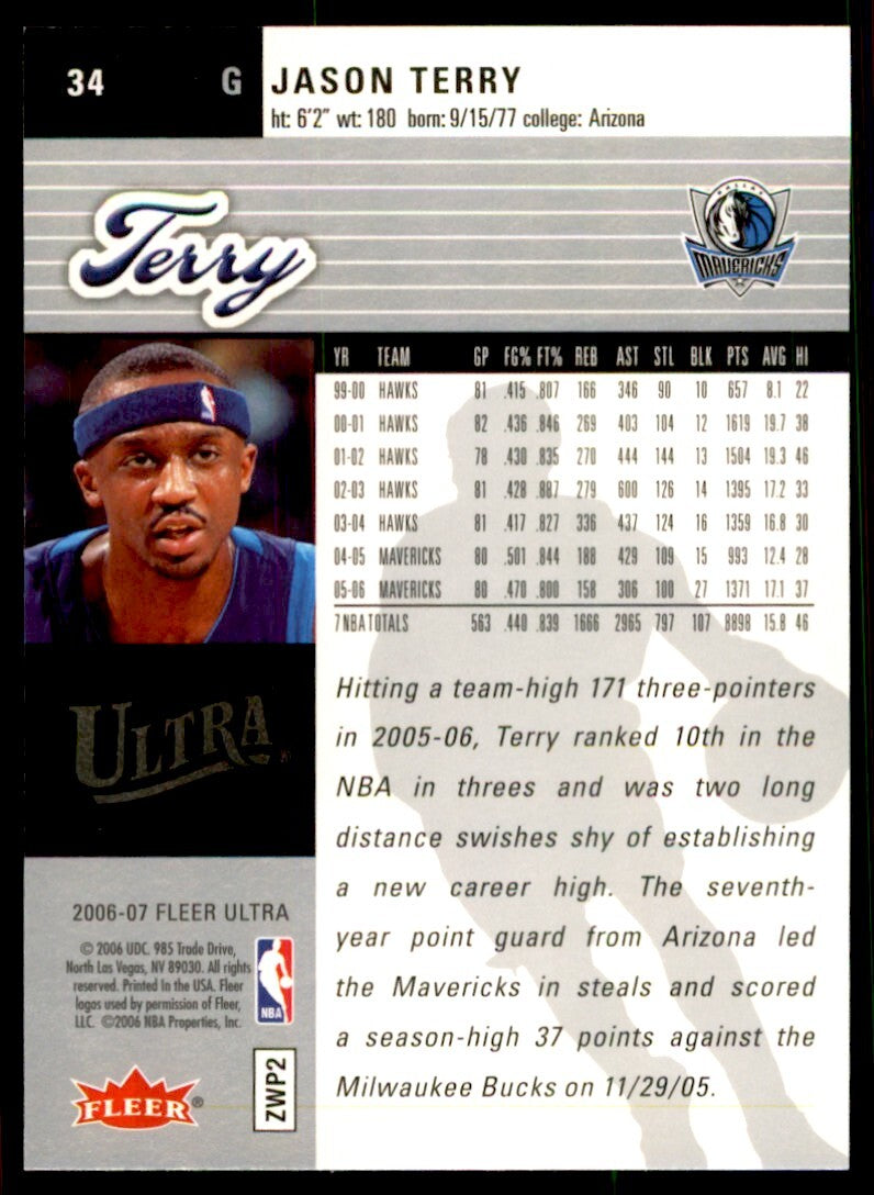 2006-07 Fleer Ultra. Jason Terry Basketball Cards #34