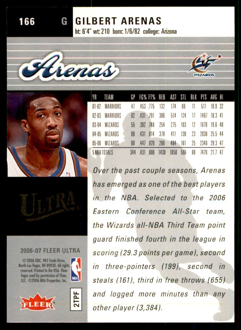 2006-07 Fleer Ultra. Gilbert Arenas Basketball Cards #166