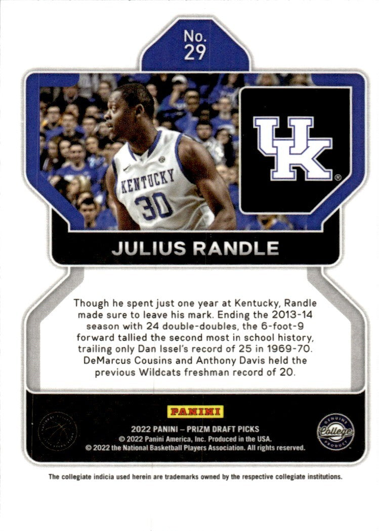 2022-23 Panini Prizm Draft Picks Basketball Card Julius Randle #29