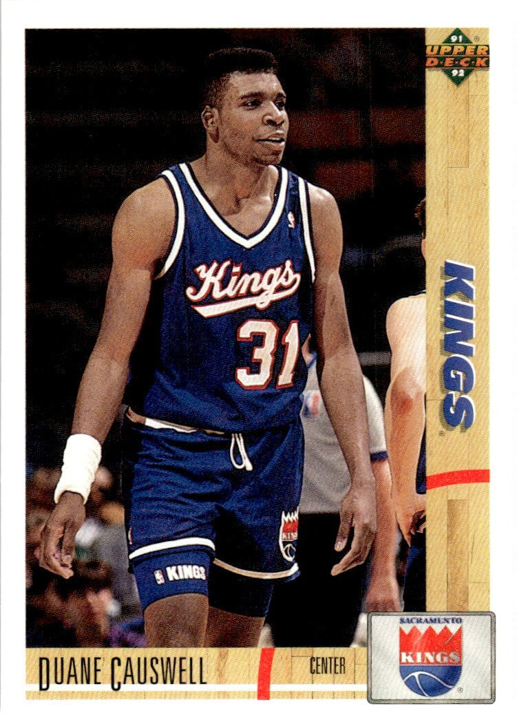 1991-92 Upper Deck Basketball Card Duane Causwell Sacramento Kings #358